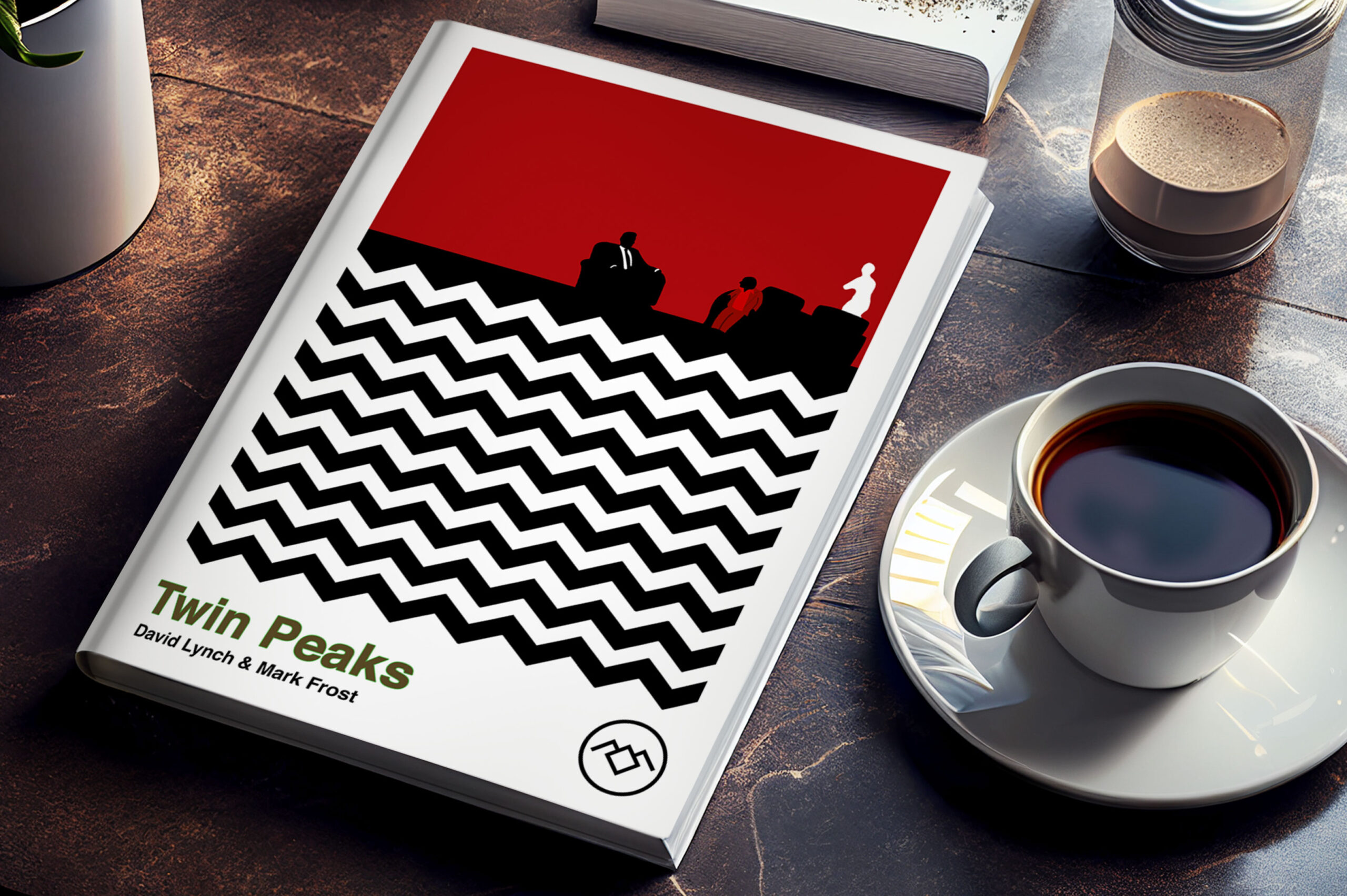 Book Cover Design Inspired by Twin Peaks featuring Kyle McLachlan a.k.a Dale Cooper.  Made by Jon Glanville - Plymouth Graphic Designer.